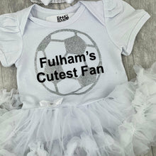 Load image into Gallery viewer, Fulham's Cutest Fan Football Tutu Romper - Little Secrets Clothing