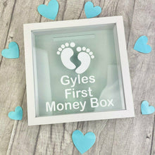 Load image into Gallery viewer, Personalised 'First Money Box' Baby Boys, Saving Gift