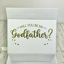 Load image into Gallery viewer, Personalised 'Will You Be My Godfather?' Name Small Keepsake Gift Box