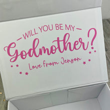 Load image into Gallery viewer, Personalised Will You Be My Godmother? Small Keepsake Gift Box