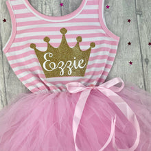 Load image into Gallery viewer, Personalised Sleeveless Stripe Girls Summer Dress
