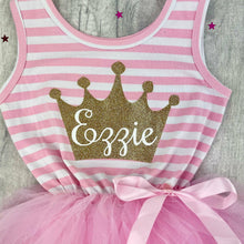 Load image into Gallery viewer, Personalised Sleeveless Stripe Girls Summer Dress