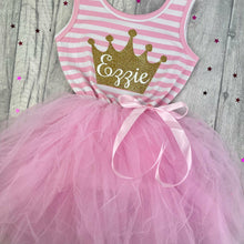 Load image into Gallery viewer, Personalised Sleeveless Stripe Girls Summer Dress