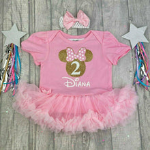 Load image into Gallery viewer, Personalised Pink Minnie Mouse Tutu Romper