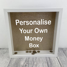 Load image into Gallery viewer, Custom Your Own Money Box Saving Fund Gift, Gold Glitter Background - Little Secrets Clothing