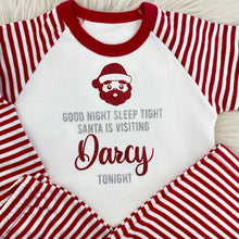 Load image into Gallery viewer, Children's Christmas Pyjamas, Personalised Santa Red & White Boys & Girls X-Mas PJs - Little Secrets Clothing
