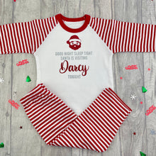 Load image into Gallery viewer, Children's Christmas Pyjamas, Personalised Santa Red & White Boys & Girls X-Mas PJs - Little Secrets Clothing