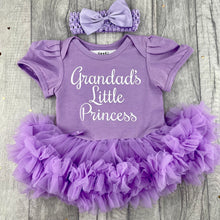 Load image into Gallery viewer, Grandad's Little Princess Baby Girl Lilac Tutu Romper