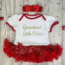Load image into Gallery viewer, 'Grandma's Little Cutie' Baby Girl Tutu Romper With Matching Bow Headband