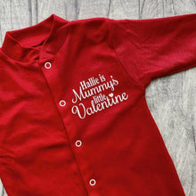 Load image into Gallery viewer, Personalised 'Mummy's Little Valentine' Babies Romper Sleep Suit,