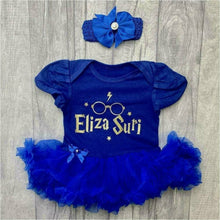 Load image into Gallery viewer, Personalised Harry Potter Baby Girls Tutu Romper with Matching Bow Headband
