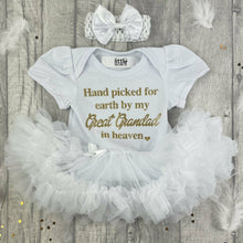 Load image into Gallery viewer, Personalised Hand Picked for Earth by my.. in Heaven Tutu Romper