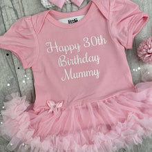 Load image into Gallery viewer, Happy 30th Birthday Mummy Baby Girl Tutu Romper With Matching Bow Headband