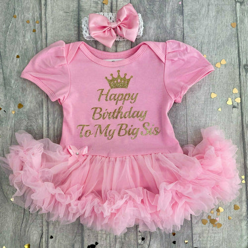 Happy Birthday To My... Tutu Romper With Matching Bow Headband - Little Secrets Clothing