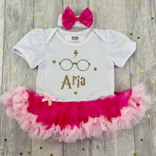 Load image into Gallery viewer, Personalised Harry Potter Baby Girls Tutu Romper with Matching Bow Headband