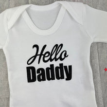 Load image into Gallery viewer, Hello Daddy Newborn Romper, Baby Announcement