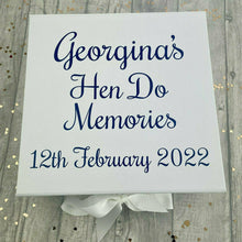 Load image into Gallery viewer, Personalised 'Hen Do Memories' Bride To Be Memory Keepsake Wedding Box