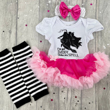 Load image into Gallery viewer, Hocus Pocus Baby Girl Halloween Witch Outfit, I've got Daddy under my Spell