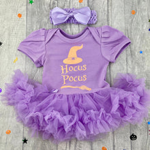 Load image into Gallery viewer, Hocus Pocus Tutu Romper with Matching Bow Headband Baby Girl Halloween Witch Outfit - Little Secrets Clothing