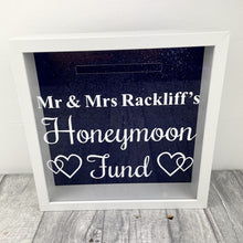 Load image into Gallery viewer, Personalised Honeymoon Fund Engagement Money Box Gift