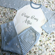Load image into Gallery viewer, Personalised Page Boy Wedding Blue and White Boys Pyjamas