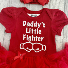 Load image into Gallery viewer, Daddy's Little Fighter Boxing Tutu Romper