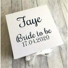 Load image into Gallery viewer, Personalised Bride to be Wedding memory/keepsake box