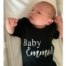 Load image into Gallery viewer, Personalised baby surname short sleeve romper