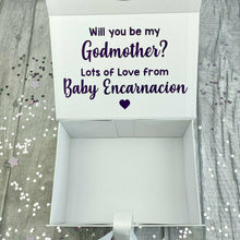 Load image into Gallery viewer, Products Personalised 'Will You Be My Godmother?' Quote Name Small Keepsake Gift Box