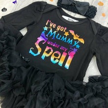 Load image into Gallery viewer, Baby Girls Halloween Black Tutu Romper, I've got Mummy Under My Spell
