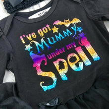 Load image into Gallery viewer, Baby Girls Halloween Black Tutu Romper, I've got Mummy Under My Spell