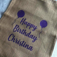 Load image into Gallery viewer, Personalised Happy Birthday Balloons Large Present Sack