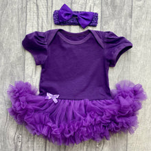Load image into Gallery viewer, Custom Your Own Dark Purple Tutu Romper With Headband