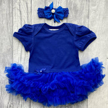 Load image into Gallery viewer, Custom Your Own Blue Tutu Romper With Headband