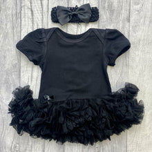 Load image into Gallery viewer, Custom Your Own Black Tutu Romper With Headband