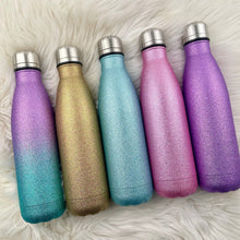 Load image into Gallery viewer, Personalised Glitter Insulated Water Bottle