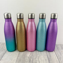 Load image into Gallery viewer, Personalised Glitter Insulated Water Bottle