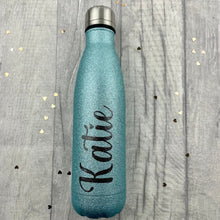 Load image into Gallery viewer, Personalised Glitter Insulated Water Bottle
