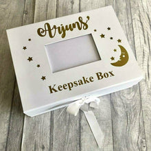Load image into Gallery viewer, Personalised Baby Photo Keepsake Box A4 Memory Gift
