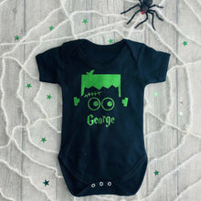 Load image into Gallery viewer, Personalised Frankenstein Baby Boy's Short Sleeve Romper