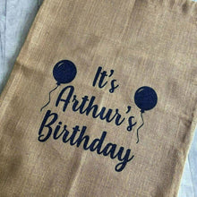 Load image into Gallery viewer, Personalised birthday balloons presents gift sack