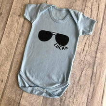 Load image into Gallery viewer, Personalised Holiday Sunglasses Baby Romper