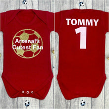 Load image into Gallery viewer, Personalised Arsenal's Cutest Fan Football Romper