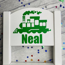 Load image into Gallery viewer, Personalised Train, White Wooden Toddler Chair, Baby Boy