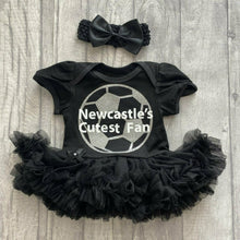 Load image into Gallery viewer, Personalised Newcastle’s Cutest Fan Tutu Romper