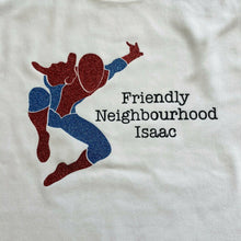 Load image into Gallery viewer, Personalised Spider Man T-Shirt Friendly Neighbourhood Superhero Boy's White Top