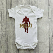 Load image into Gallery viewer, Personalised Iron Man Baby Boy Romper Marvel Superhero