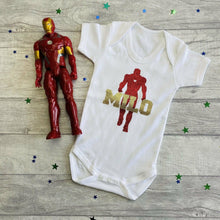 Load image into Gallery viewer, Personalised Iron Man Baby Boy Romper Marvel Superhero