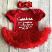 Load image into Gallery viewer, Grandma Funny Quote Baby Girl Tutu Romper With Headband