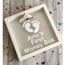Load image into Gallery viewer, Personalised 'First Money Box' Baby Girls Saving Gift